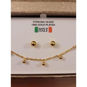 18K Gold Necklace & Earring Set